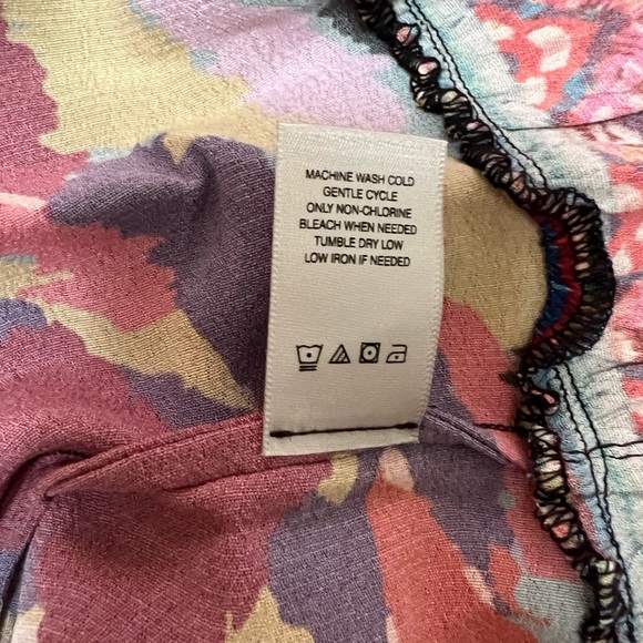 John Mark Geometric Floral Print Embroidered Front Split V-Neck 3/4 Hem … - Picture 8 of 10